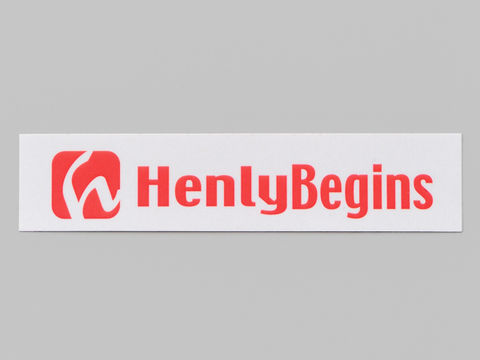 HenlyBegins ステッカー 角ステッカー 白/赤(文字)