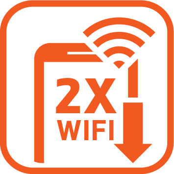 ダウンロード2倍速Wi-Fi（当社比）